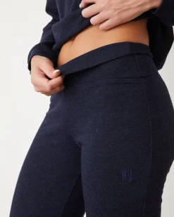 MONROW Original Fleece Flare Pant HEATHEREDNAVY Fashion